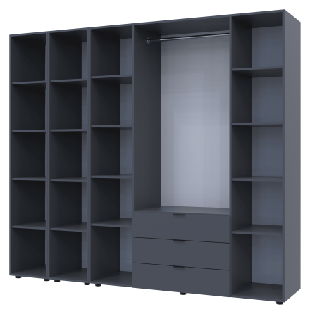Комплект шаф для одягу Doros Гелар (3 шт.) 231,4х49,5х203,4 см Графіт (DRS-011155) Львів