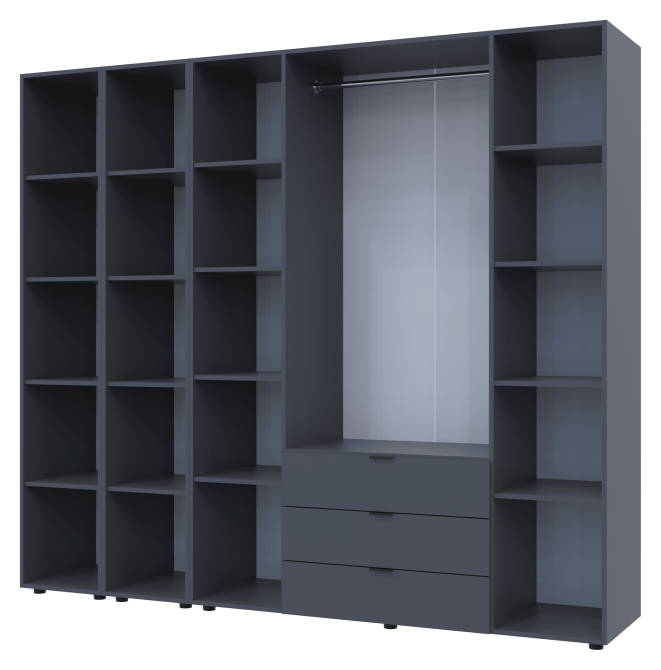 Комплект шаф для одягу Doros Гелар (3 шт.) 231,4х49,5х203,4 см Графіт (DRS-011155) Львів - фото 2