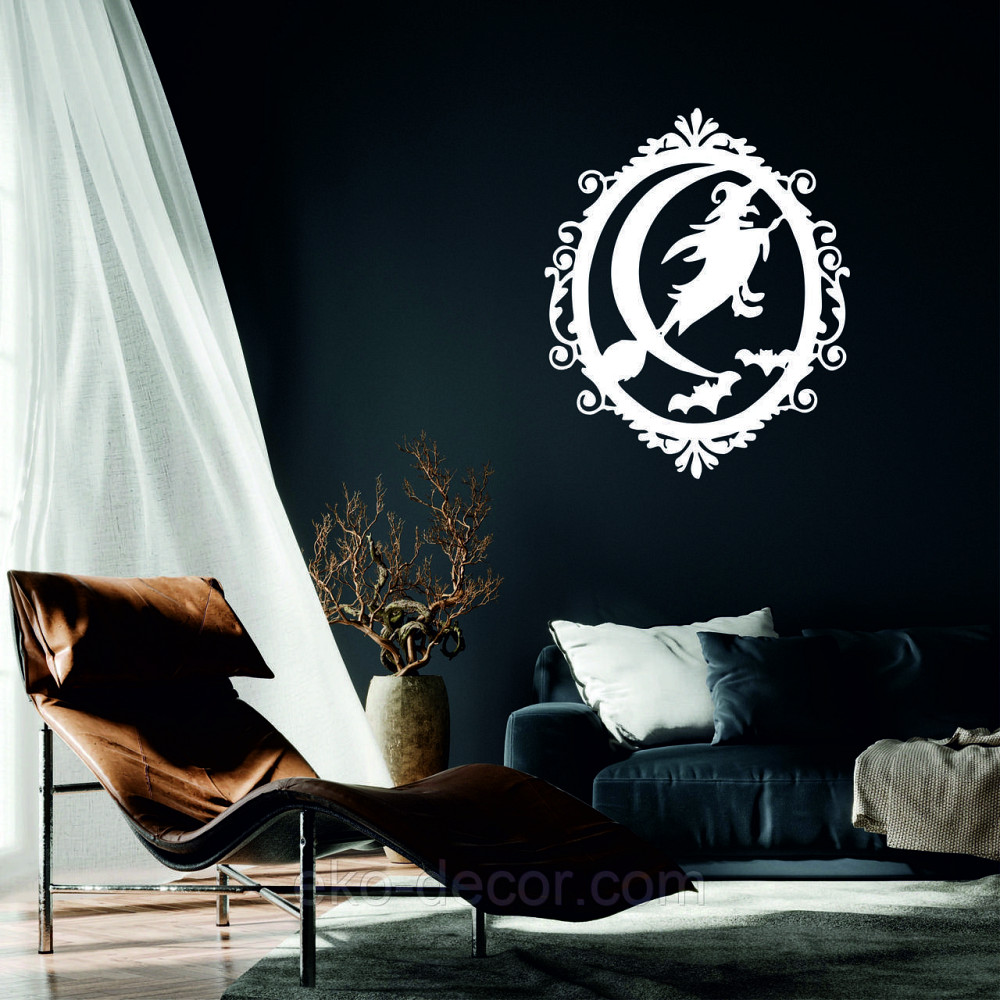 Декоративне настінне Панно «Ведьма», Декор на стіну 70*57 см, Білий Київ - фото 1