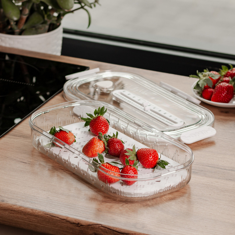 Контейнер для еды пластиковый 32.5х17.5х6 см пищевой контейнер с индикатором даты 1 л Белый HP-27-7 Киев - изображение 3