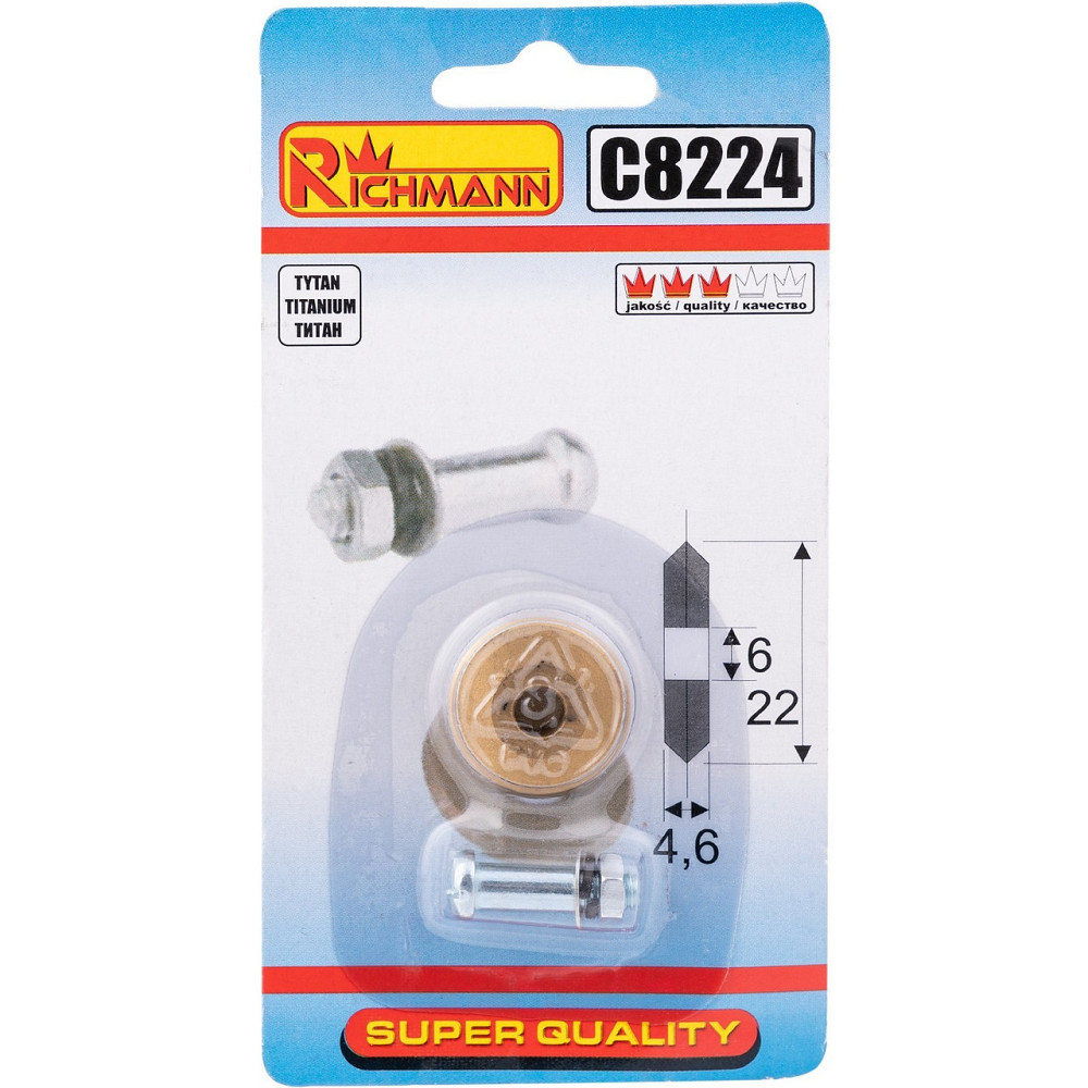 Титановий ролик для плиткоріза 22x6x5,6 Richmann C8224 Коломыя - изображение 1