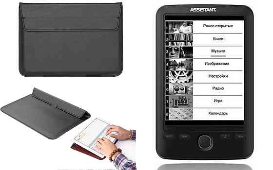 Чехол-конверт VitoCase для Assistant AE-601, с функцией подставки для книги Черный Киев