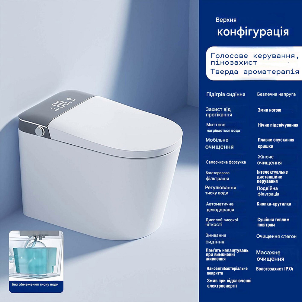 Смарт-унитаз Homony H836С 680×410×475 белый с черной вставкой (589339343) Киев - изображение 2