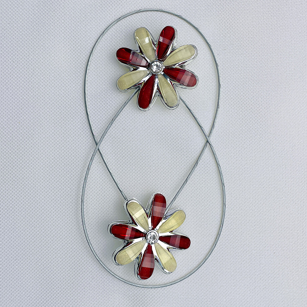 Магніти для штор та гардин "Квітка" набір 2 шт Червоний з жовтим (81-251) Київ - фото 6