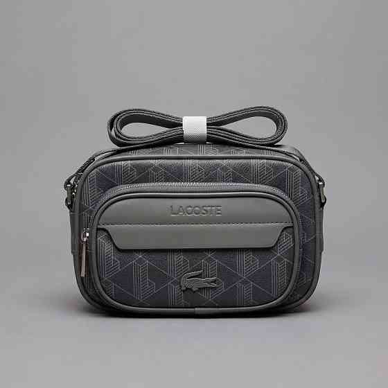 Чоловіча брендова сумка, борсетка на плече Лакоста, Lacoste (3651) grey Київ