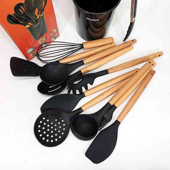 Нейлонове кухонне начиння Magio, Набір кухонний на стійці, Силіконові аксесуари для кухні GJ-15 Івано-Франківськ