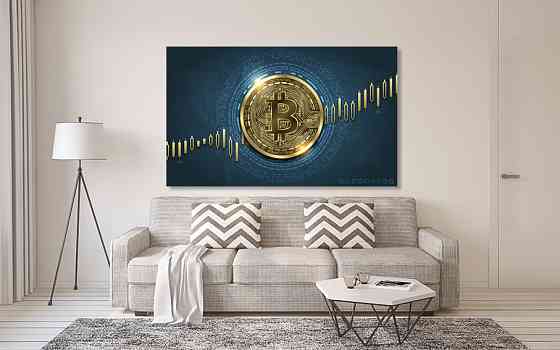 Картина холст в гостиную / спальню  Біткоін  MLP_186 90х180см Киев