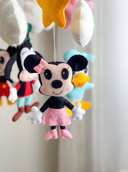 Дитячий музичний мобіль на ліжечко для немовлят WooolyWool «Міккі» з 35 мелодіями Київ - фото 5