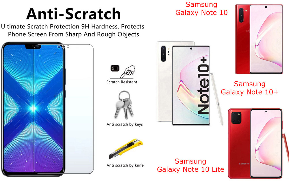 Защитное стекло NeoGlass для Samsung Galaxy Note 10, Galaxy Note 10+, Galaxy Note 10 Lite – ультрапрозрачное и Киев - изображение 1