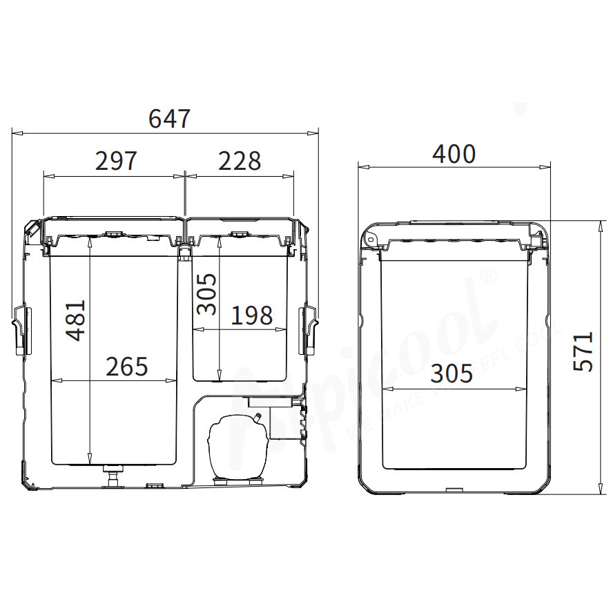 Компрессорный автохолодильник Alpicool TA55 (LG Compressor). Двухкамерный. До -20℃. Питание – 12, 24, 220 Киев - изображение 7