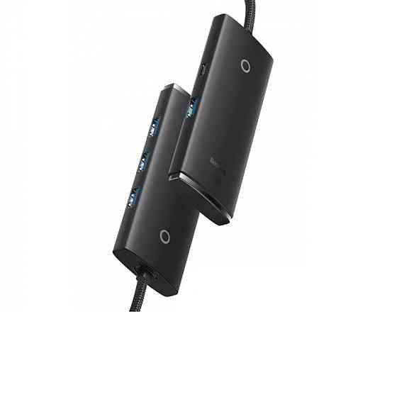 Хаб адаптер перехідник Baseus Lite Series 4-Port USB-A HUB 1m, колір чорний WKQX030101 Одеса