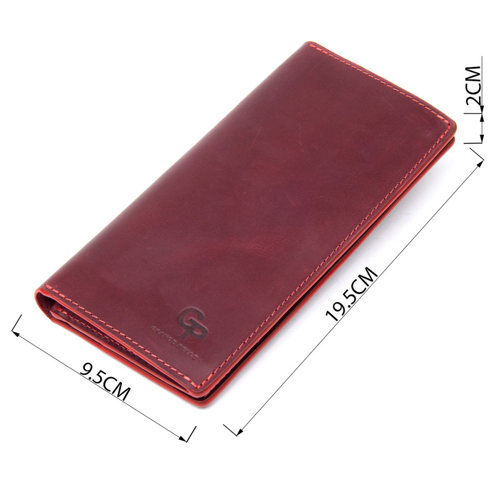 Шкіряне вінтажне портмоне Бордовий (GRANDE PELLE) Київ - фото 7