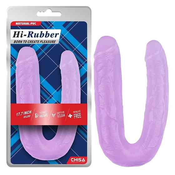 Фаллоимитатор двухсторонний Chisa Hi-Rubber, фиолетовый 45 см Sex Aura Киев