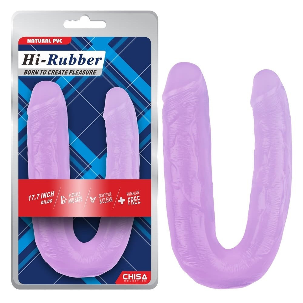 Фаллоимитатор двухсторонний Chisa Hi-Rubber, фиолетовый 45 см Sex Aura Киев - изображение 2