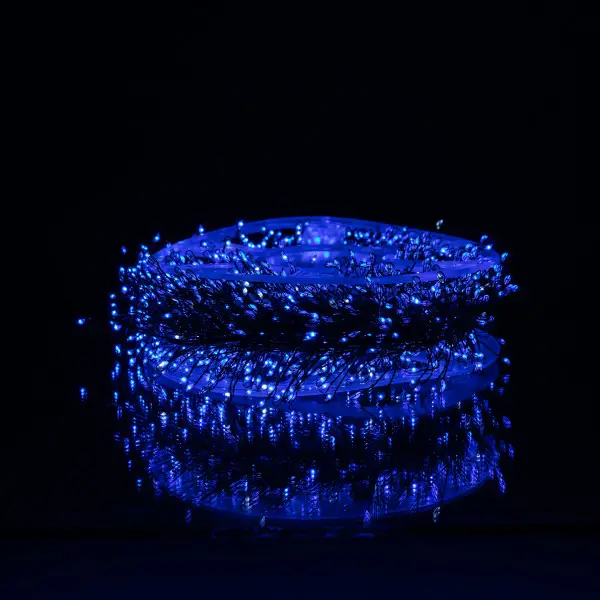 Новорічна гірлянда кімнатна роса Хвойна лапа 50 м 1500 LED зелений провід Синє сяйво D1500L50MGBL Коломыя - изображение 3