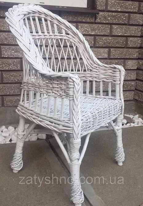 Крісло плетене біле для відпочинку | Київ - фото 2