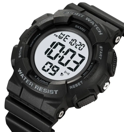 Чоловічий наручний спортивний годинник Skmei 2081 Чорний з білим Київ