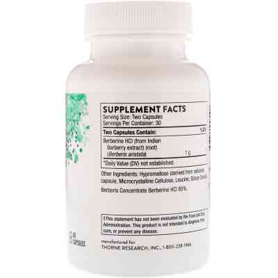 Трави Thorne Research Берберин-500, Berberine-500, 60 капсул (THR-04800) Вінниця