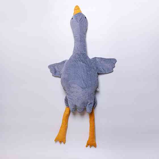 М'яка іграшка-подушка з пледом усередині Гусак-обіймусь 135 (см) іграшка плед 3 в 1 дитячий плюшевий плед Сірий 520-6G Коломия