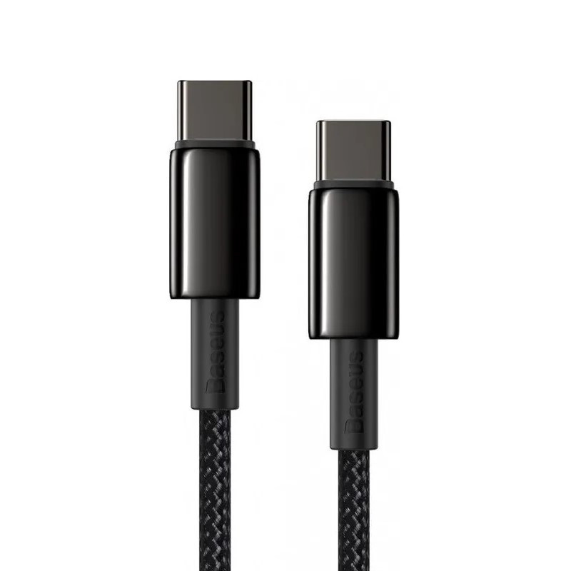 Кабель Baseus Tungsten Gold Fast Charging Data Cable Type-C to Type-C 100W 2m Black Одеса - фото 5