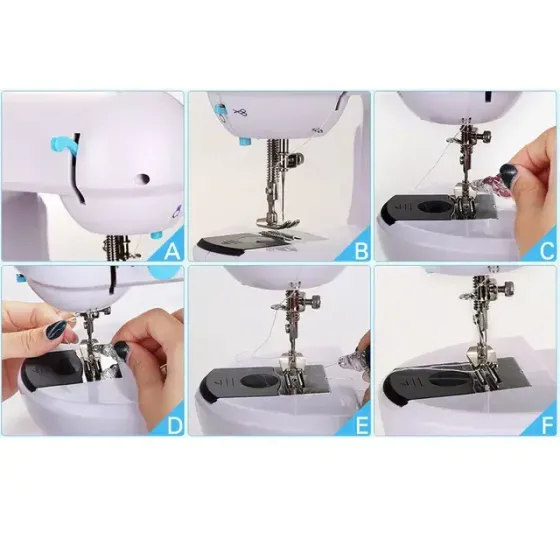 Электрическая швейная машинка с 2 скоростными режимами, Машинка для шитья одежды настольная с двойной нитью Коломия