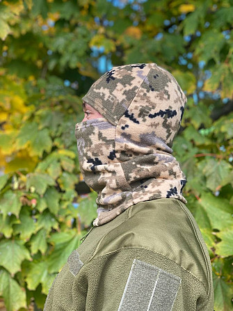 Балаклава мужская тактическая подшлемник пиксель теплая флисовая шапка под каску Киев - изображение 16
