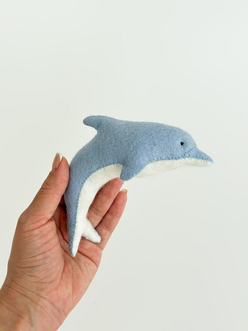 Мягкая фетровая игрушка дельфин ручной работы – безопасная развивающая игрушка Киев - изображение 1