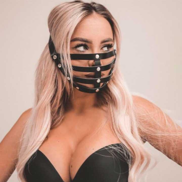 Маска из кожаных ремешков - Черный – Садо-мазо Винница - изображение 1