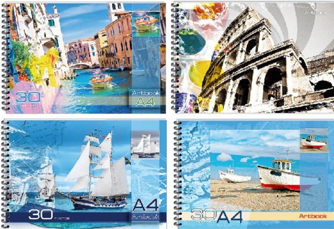 Альбом для малювання "Графіка" спіраль 30арк 120г/м AA4430 тверда підкладка, шт Київ - фото 1