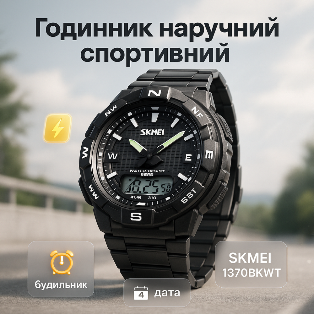 Стильные спортивные часы для активного отдыха SKMEI, Часы спортивные армейские рыбака охотника IE-71 Львов - изображение 18