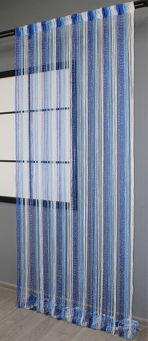 Штори-нитки "Кісея" з люрексом Синій із блакитно-білим 300х300см 1 шт (61-027) Київ - фото 4