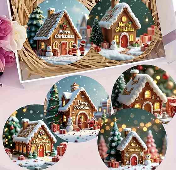 Комплект різдвяних підставок під чашки 6 шт №4 Смела