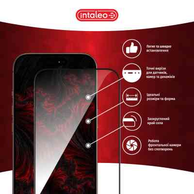 Скло захисне Intaleo Full Glue Apple iPhone 16 Pro Black (1283126593802) Вінниця