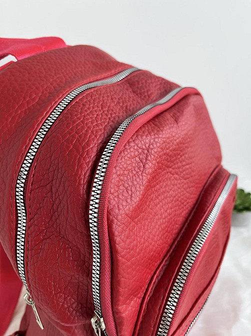 Рюкзак городской молодежный женский красный Киев - изображение 3