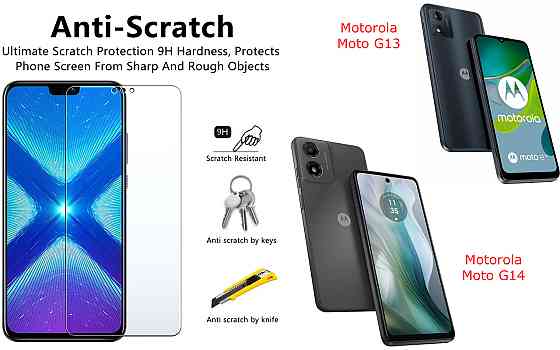 Защитное стекло NeoGlass для Motorola Moto G13, Moto G14 – ультрапрозрачное и устойчивое Киев