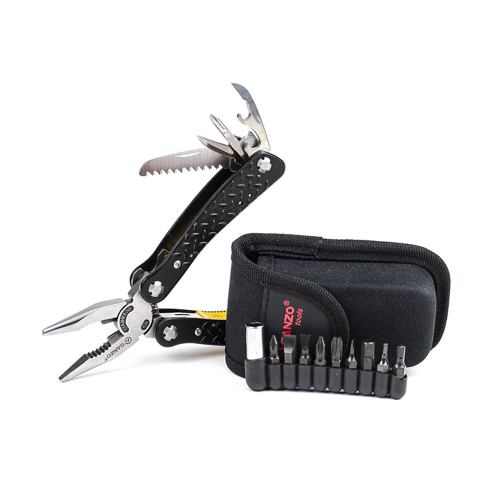 Мультитул Ganzo G106, (16.5 см) 22 функції, чорний + біти та чохол Киев - изображение 7