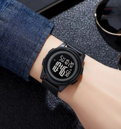 Спортивний наручний годинник Skmei 1895 (Чорний з чорним циферблатом) Київ