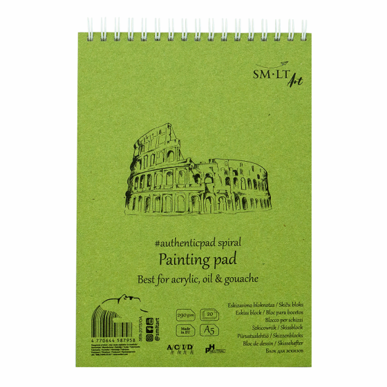 Альбом для акрила и масла на спирали AUTHENTIC (DRAWING) А4 290г/м2 20л белая бумага SM-LT Art A5 Киев