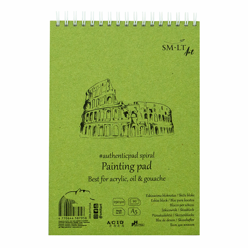 Альбом для акрила и масла на спирали AUTHENTIC (DRAWING) А4 290г/м2 20л белая бумага SM-LT Art A5 Киев - изображение 2