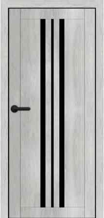 Дверь межкомнатная Порталино PL-07 санома серая черное стекло Киев