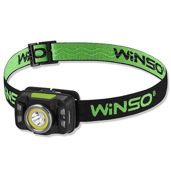 Фонарь налобный Winso 330Lm, 5W CREE XTE+COB, 1800mAh, с сенсором белый/красный Львов