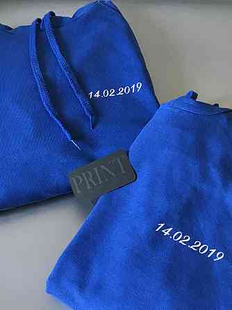 Яскраво сині Парні толстовки для хлопця та дівчини з датою Вашої річниці Чернівці