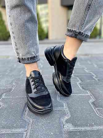 Masis Кросівки жіночі MASIS 1018 чорні (весна-осінь, шкіра+замша натуральна) (5176) Коломыя