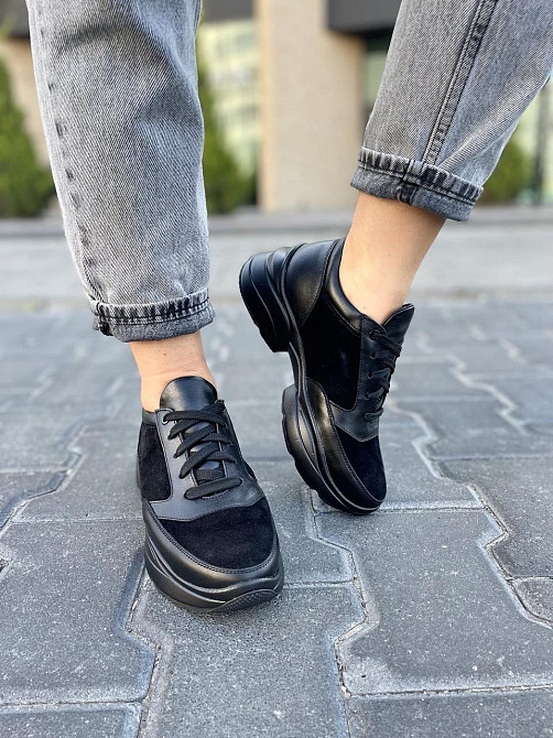 Masis Кросівки жіночі MASIS 1018 чорні (весна-осінь, шкіра+замша натуральна) (5176) Коломыя - изображение 6