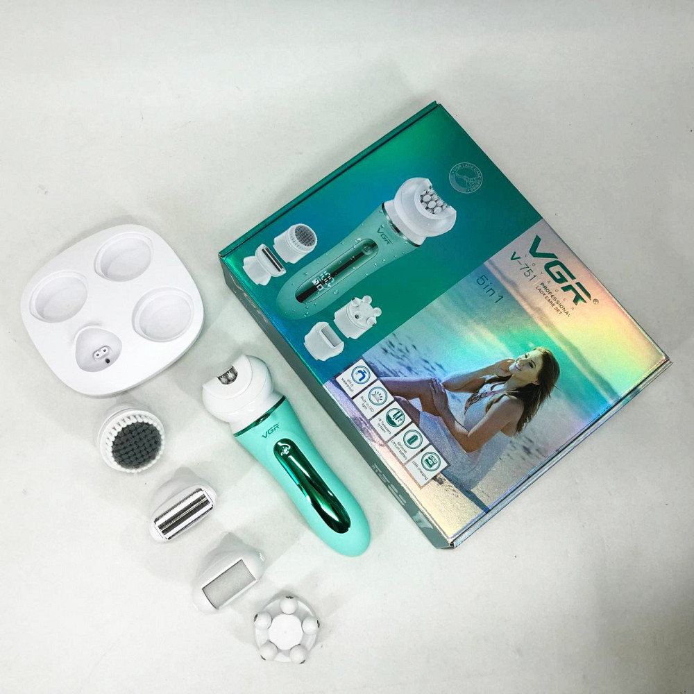 Жіночий акумуляторний епілятор для тіла VGR 5 в 1 V-751, Для чищення п'ят електрична TK-25 Івано-Франківськ - фото 6