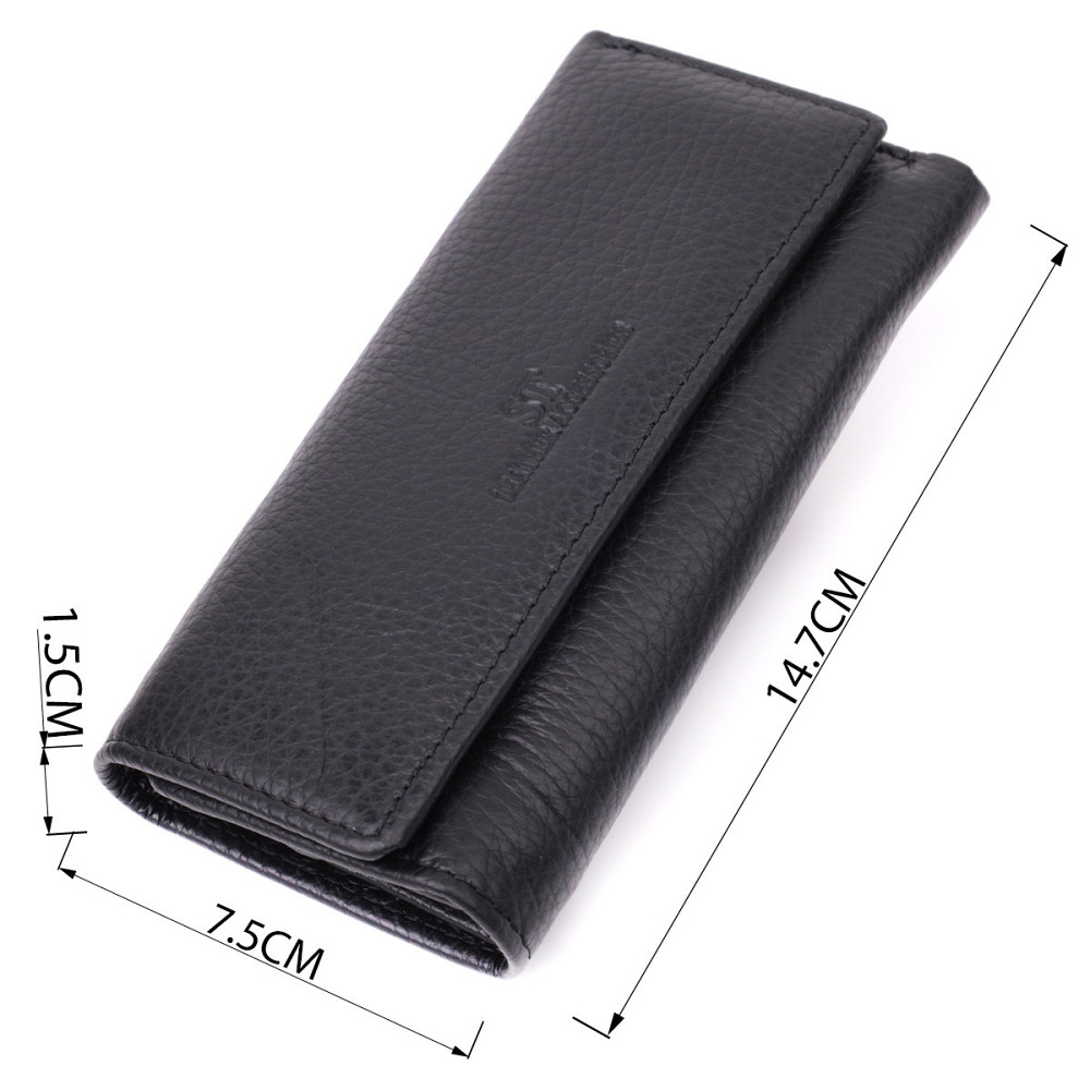 Велика ключниця з функцією гаманця з натуральної шкіри ST Leather 22492 Чорний Київ - фото 3