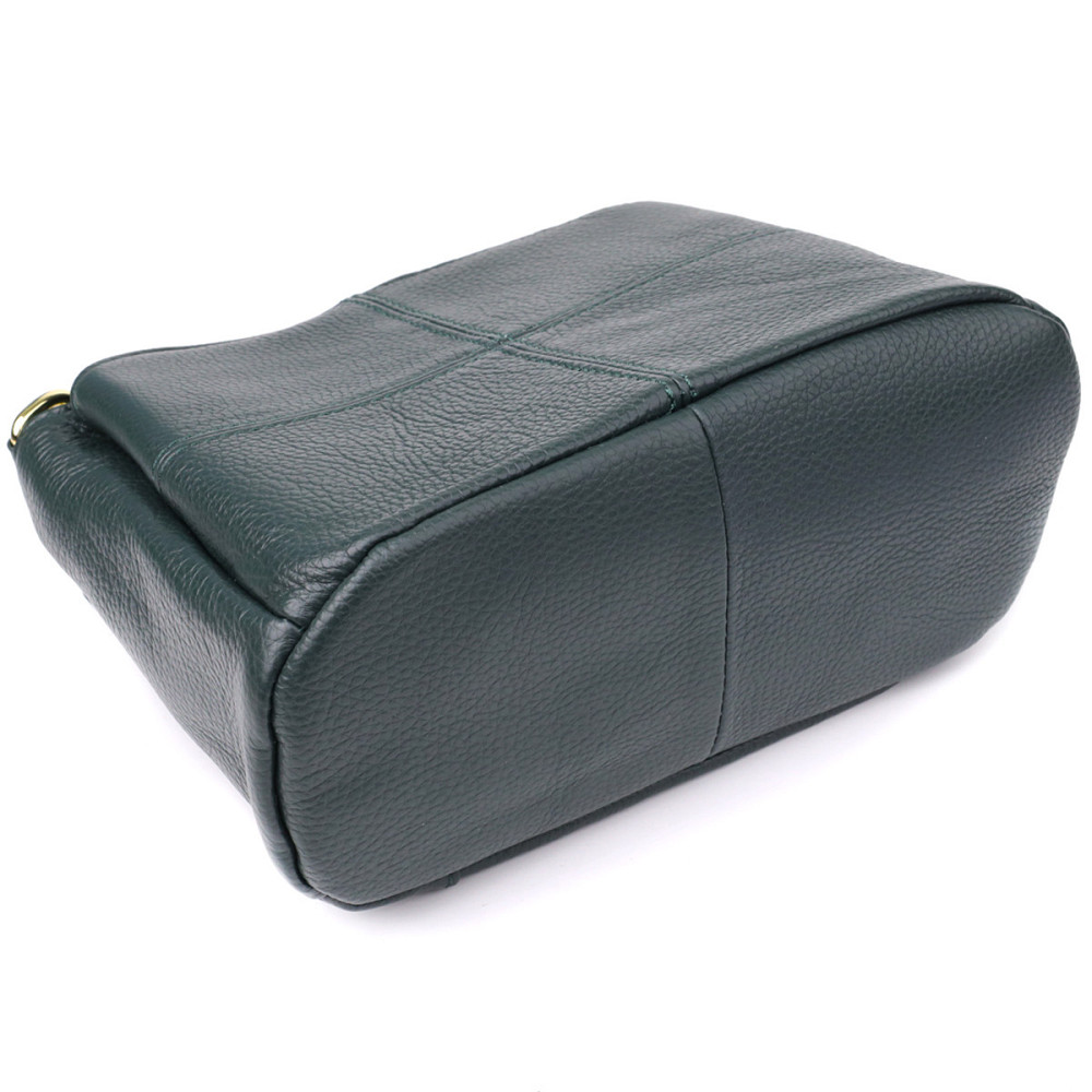 Елегантна шкіряна сумка для жінок з трьома відділеннями Vintage 22977 Зелений Київ - фото 7