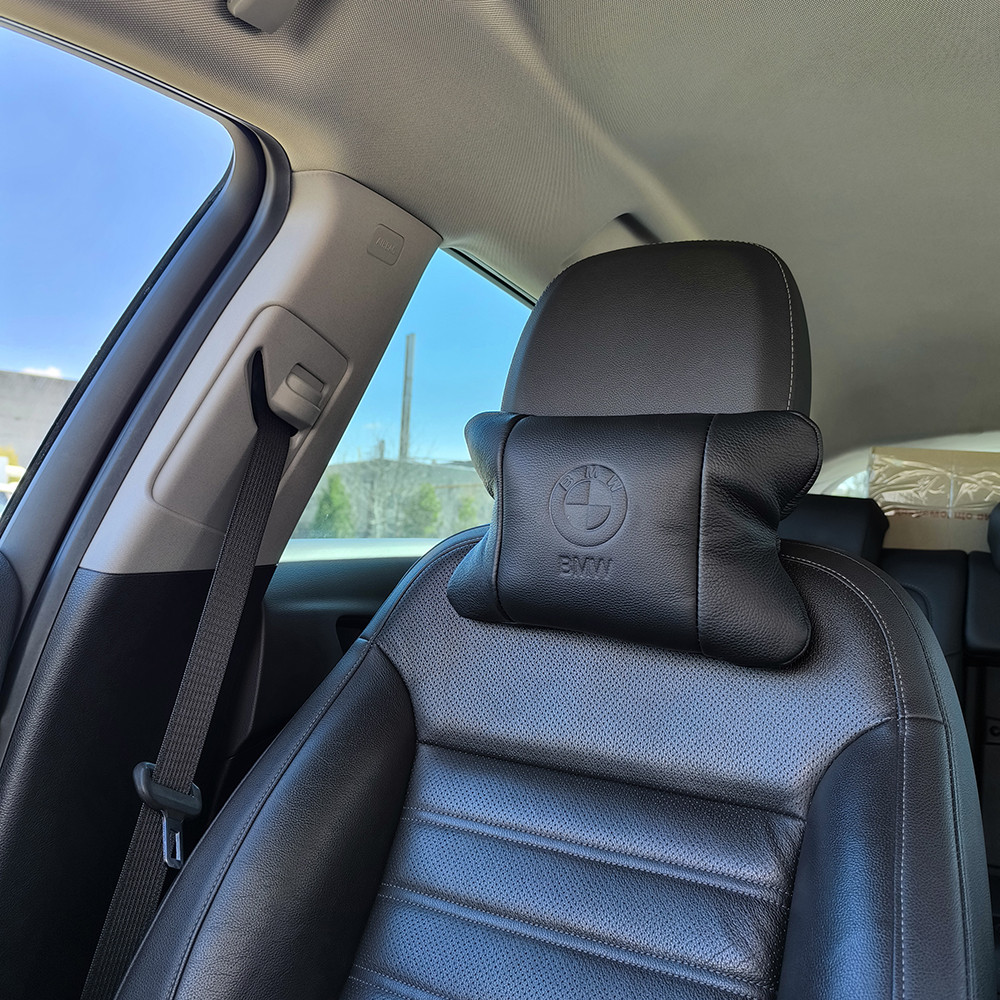 Автомобільна подушка для шиї з лого BMW, Практична автомобільна подушка на підголівник UG-61 Львів - фото 12