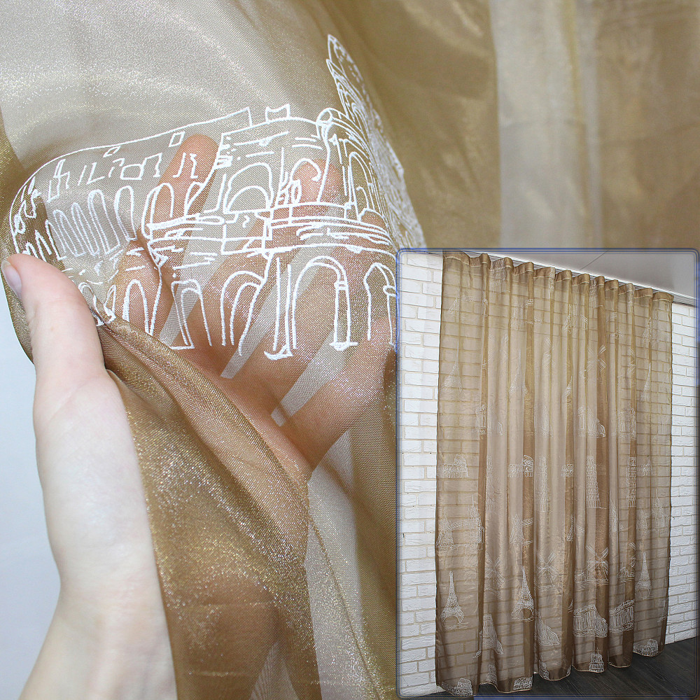 Тюль органза с вышивкой 