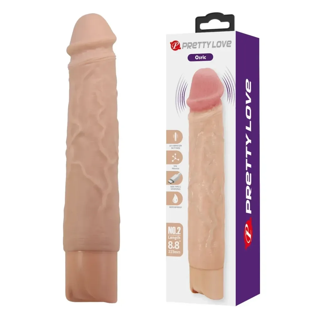 Перезаряжаемый вибратор реалистик Pretty Love - Osric Realistic Vibrating Dildo, BW-500081 Sex Aura Киев - изображение 1
